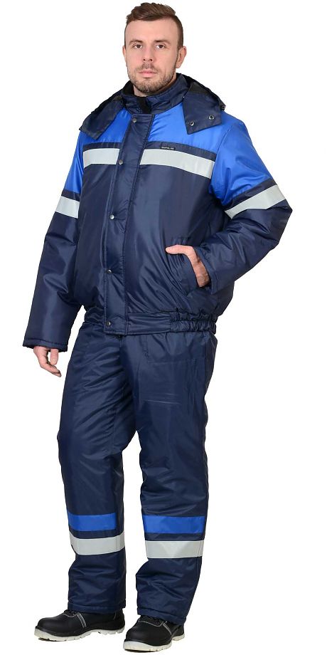 Костюм "СИРИУС-ОРБИТА" зимний: куртка кор.,п/комб. синий с васильковым и СОП Артикул: 02705