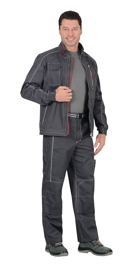 Костюм "СИРИУС-АЛЕКС" куртка, брюки.серый.Плотность 245. арт. 107988 (Видео)