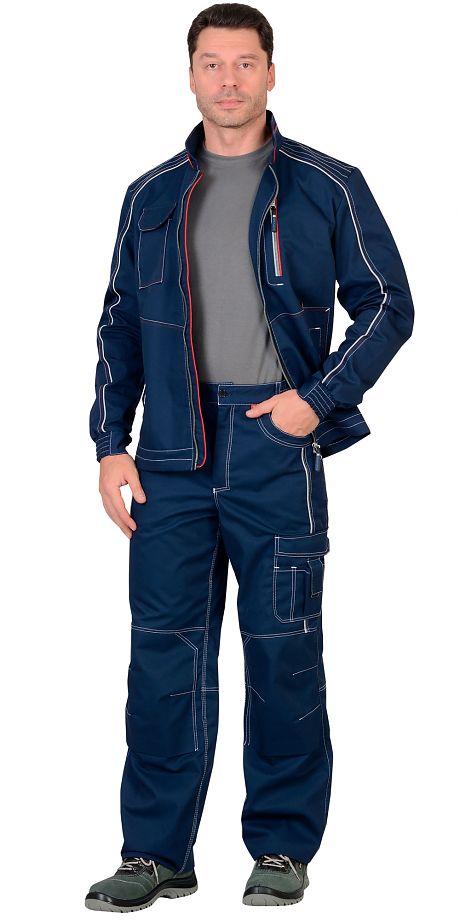 Костюм "СИРИУС-АЛЕКС" куртка, брюки т.синий.Плотность 245. арт. 107990