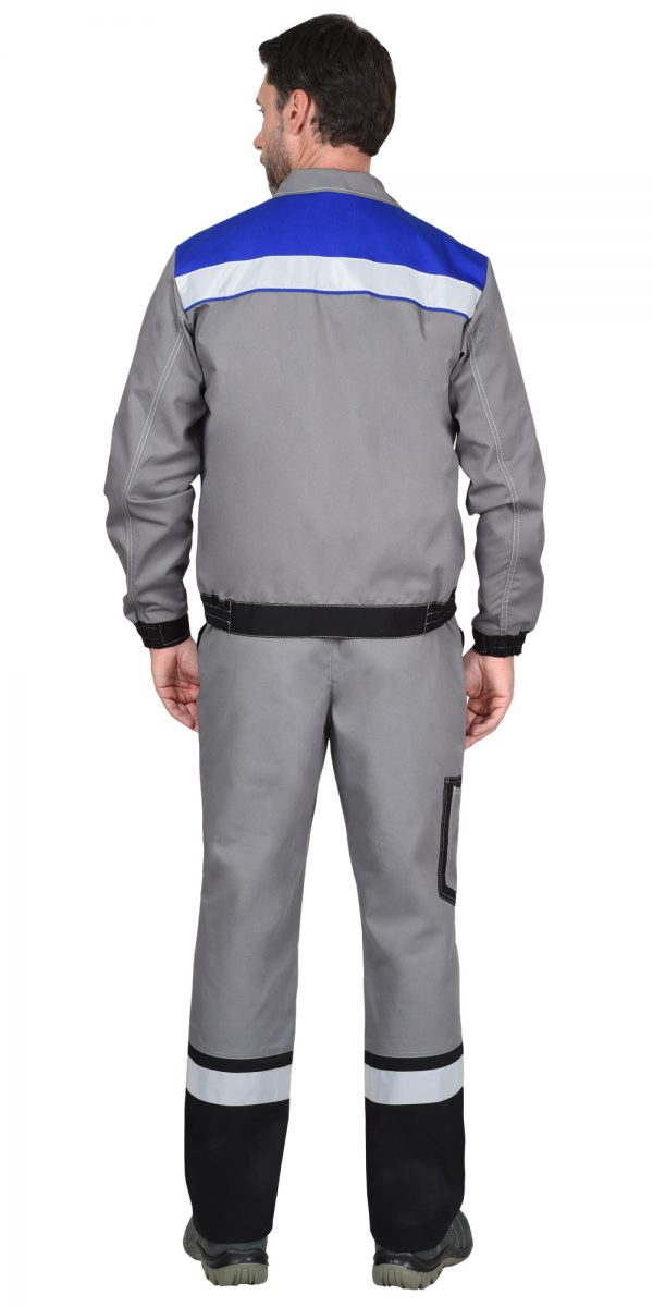 Костюм "СИРИУС-Мастер 4120" куртка, полукомбинезон средне-серый с васильковым и СОП Артикул: 134031