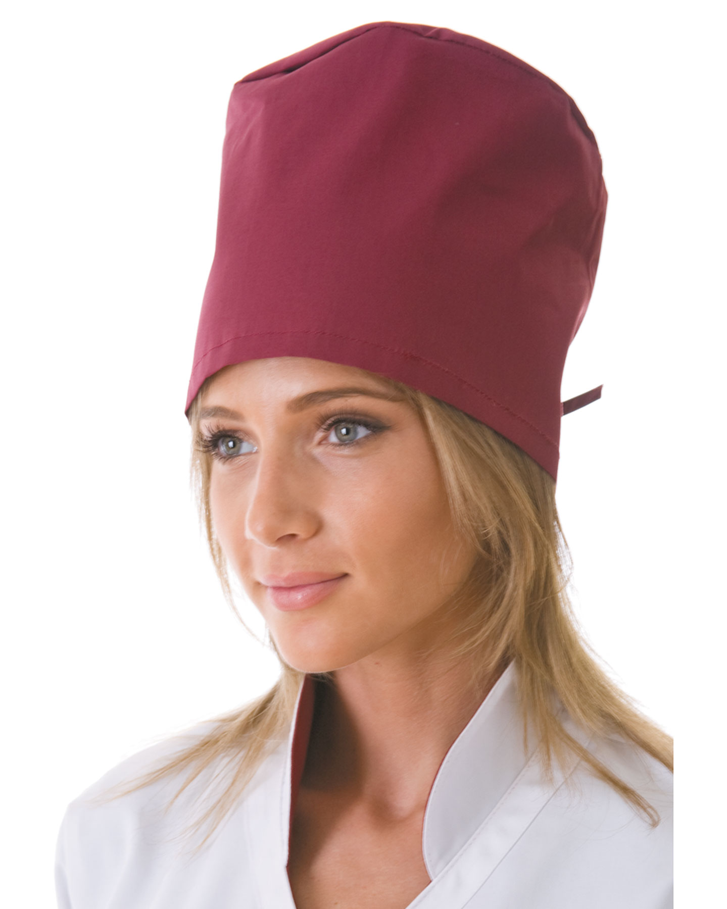 медицинские шапочки многоразовые (смесовая) бордо (СТ)