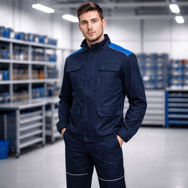 Костюм «Нёман Люкс», куртка полукомбинезон, т. синий с васильком 80% х/б.(Мод.010) РБ